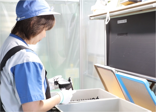 検査ブースでの出荷検査風景